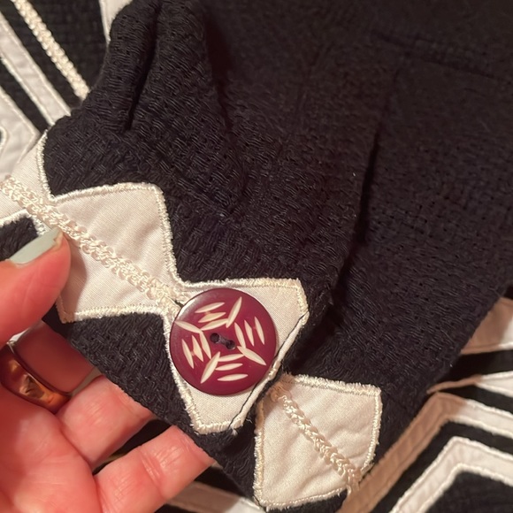 Petite Large Bold Appliquéd 100% Cotton Button Up Jacket - Picture 5 of 7